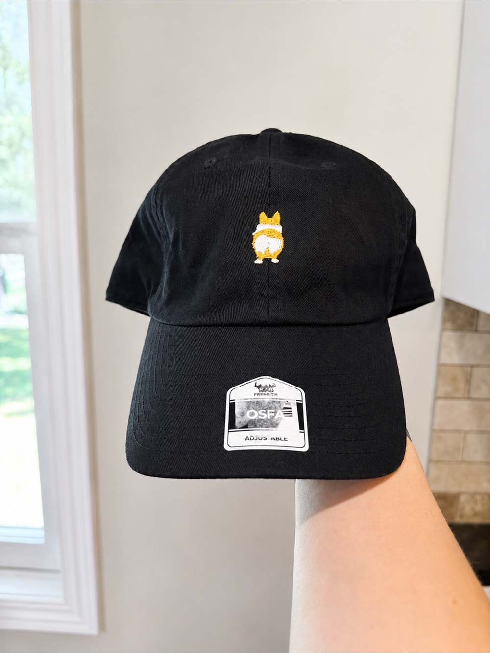 FA Black Cap with Yellow & White Corgi Embroidery